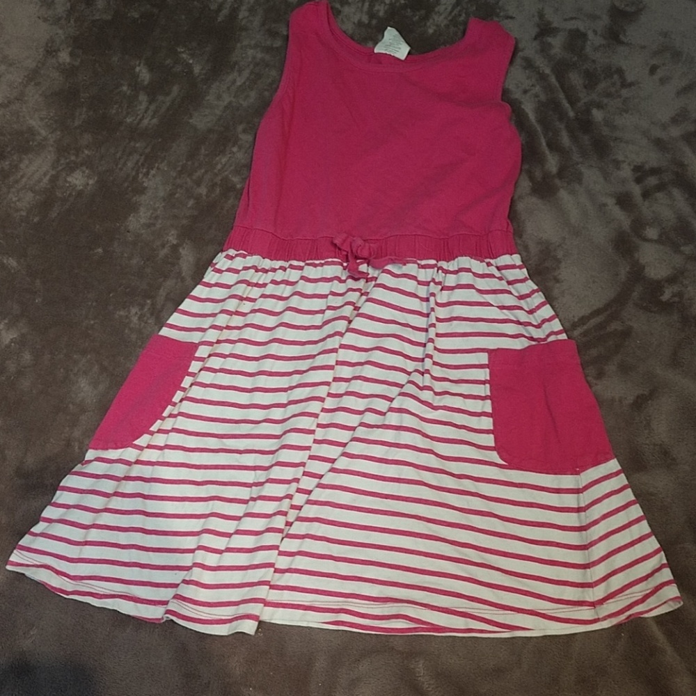 Pink and white jumper dress
